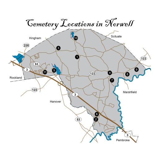 Map of other Cemeteries in Norwell